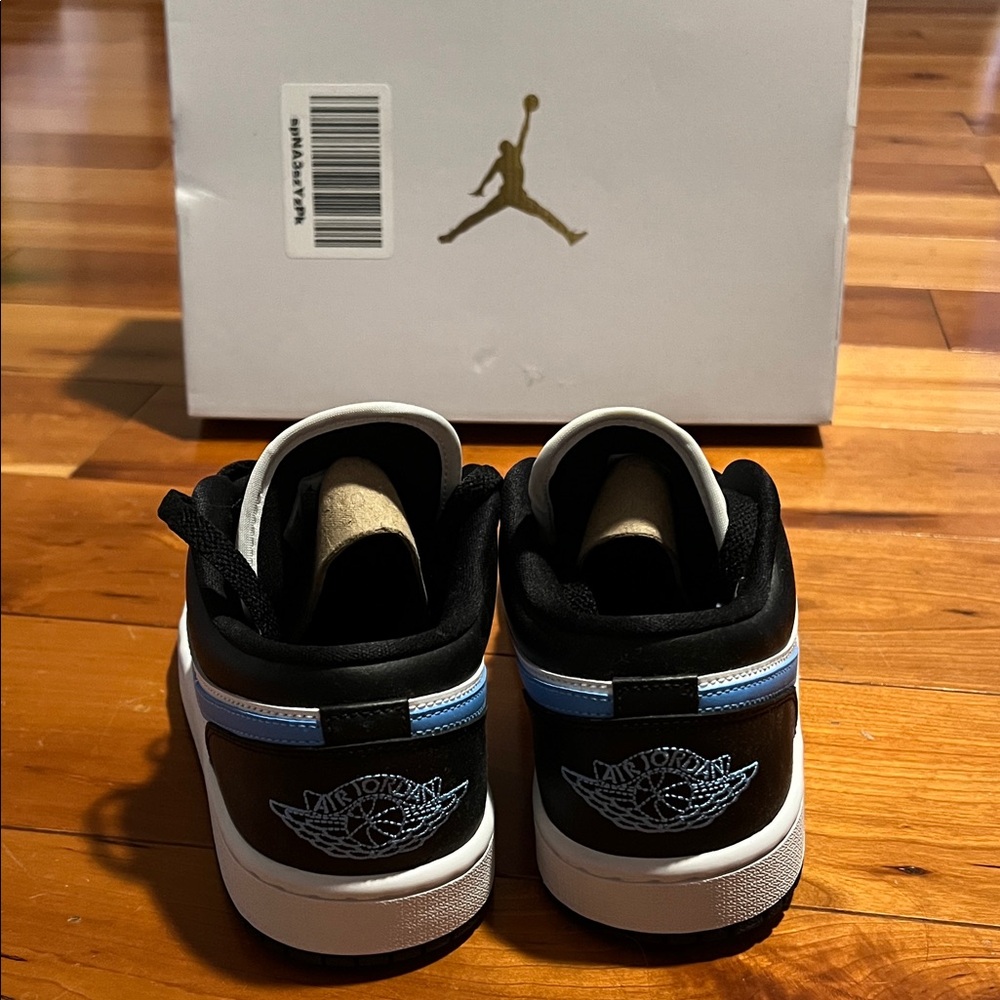 Nike Air Jordan Low Black and Light Blue Sneakers - Picture 6 of 10